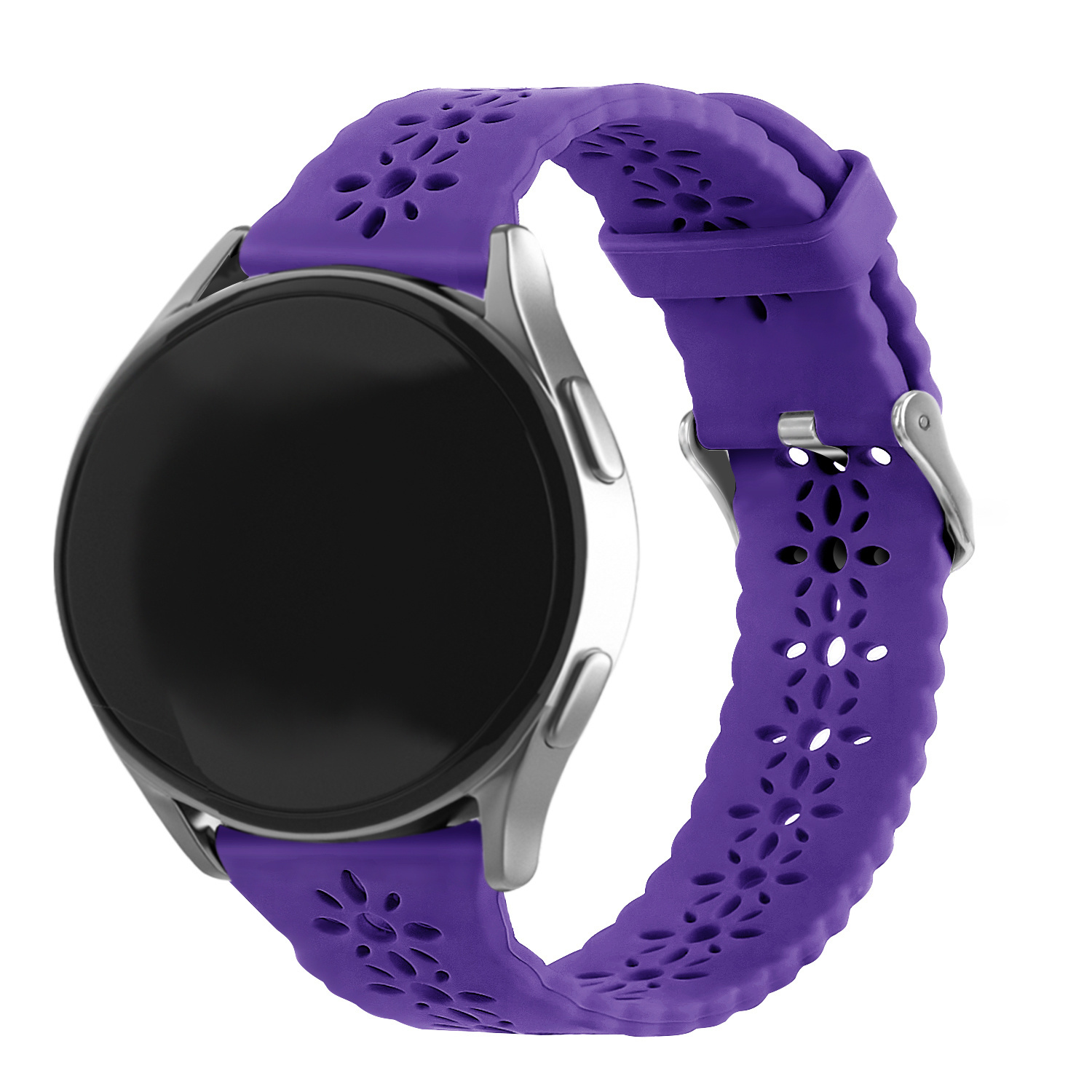 Samsung Galaxy Watch 4 Classic 46mm Patterned Silicone Strap Deep Purple