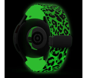 Strap-it Samsung Galaxy Watch 4 Classic 46mm Glow in the Dark D-Buckle Strap Leopard Strap-it Samsung Galaxy Watch 4 Classic 46mm Glow in the Dark D-Buckle Strap Leopard