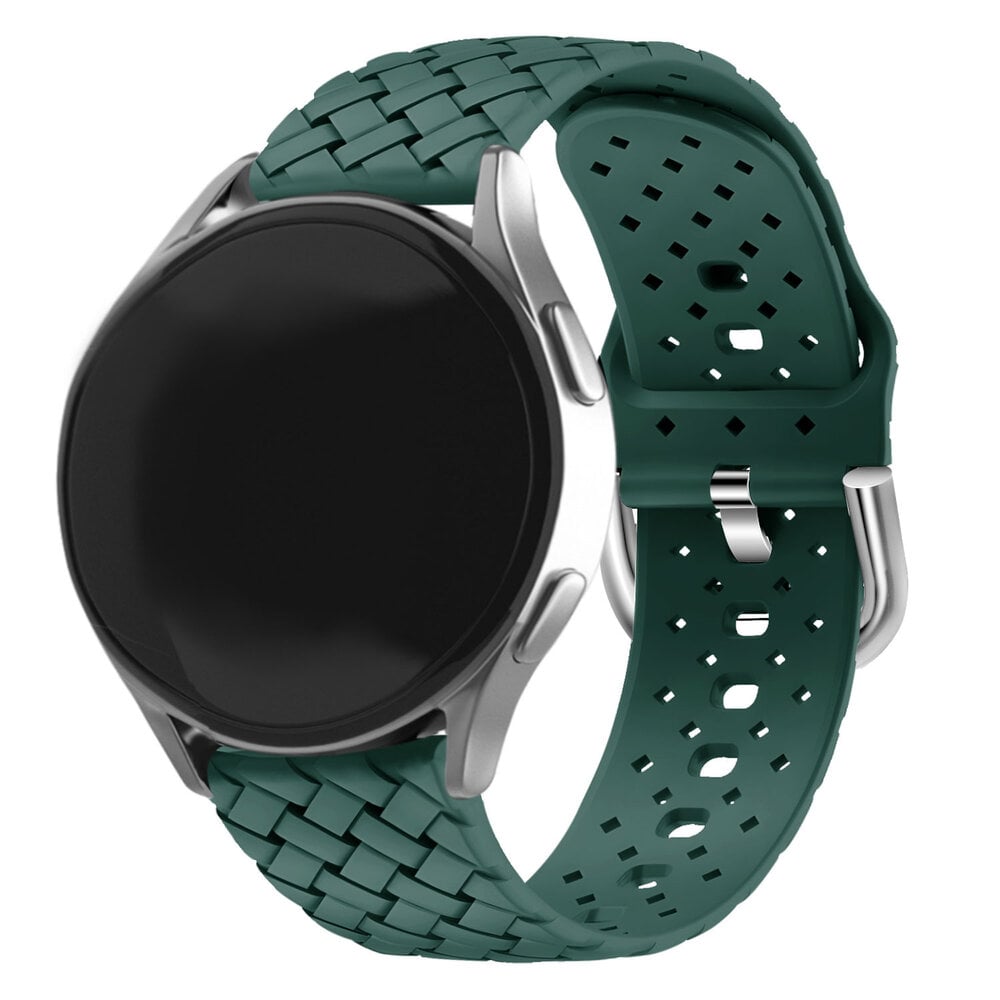 Samsung Galaxy Watch 4 Classic 42mm Woven Silicone Strap (Dark Green)