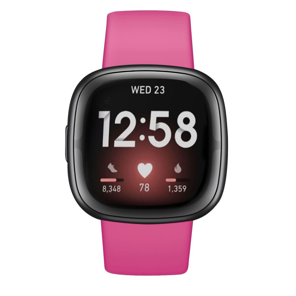 Strap-it Strap-it Fitbit Sense Silicone Strap Classic (Bright Pink)