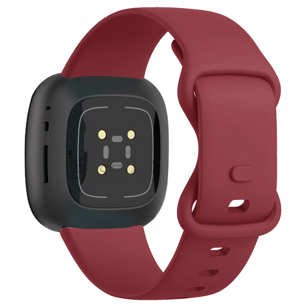 Strap-it Strap-it Fitbit Sense Silicone Strap Classic (Wine Red)