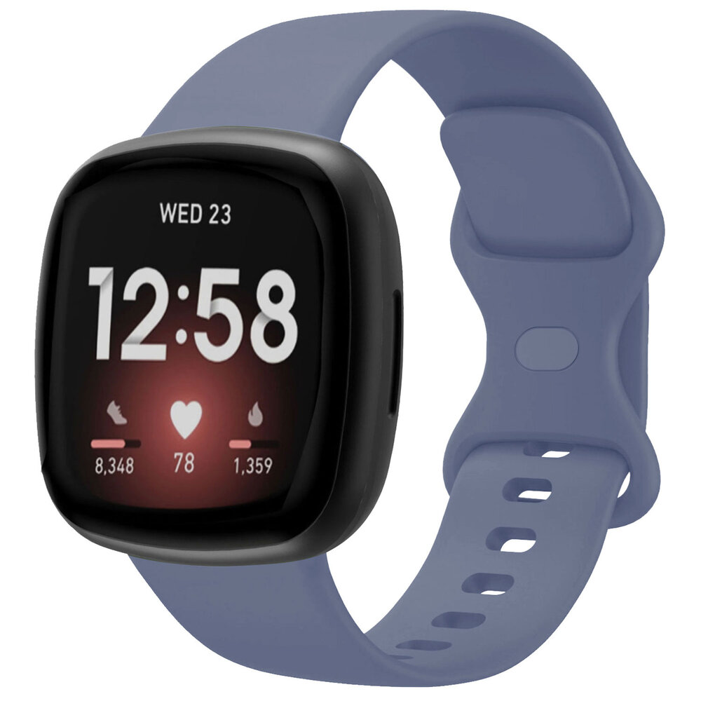 Strap-it Strap-it Fitbit Sense 2 Silicone Strap Classic (Grey-Blue)