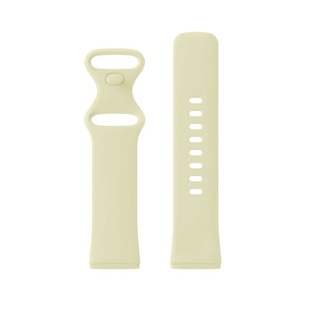 Strap-it Strap-it Fitbit Versa 3 Silicone Strap Classic (Pale Yellow)