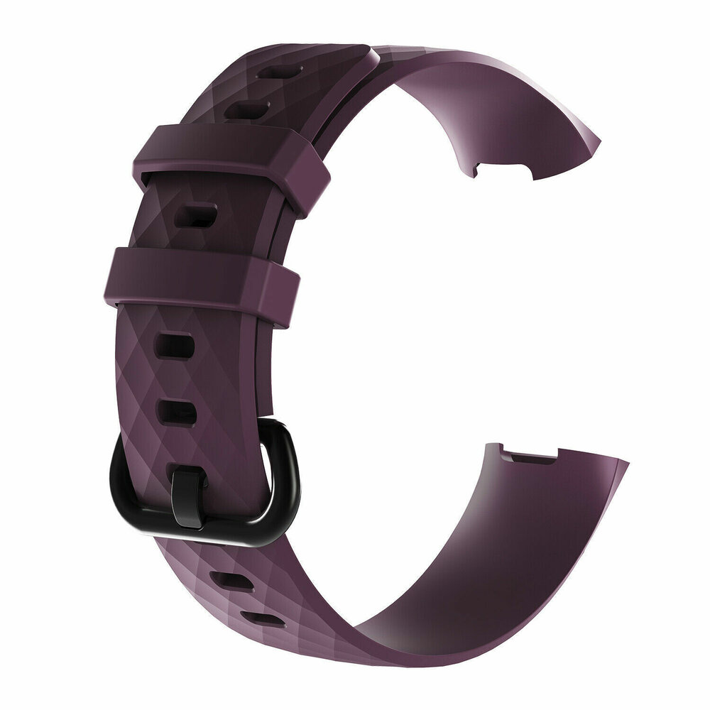 Strap-it Strap-it Fitbit Charge 3 Silicone Strap (Purple)