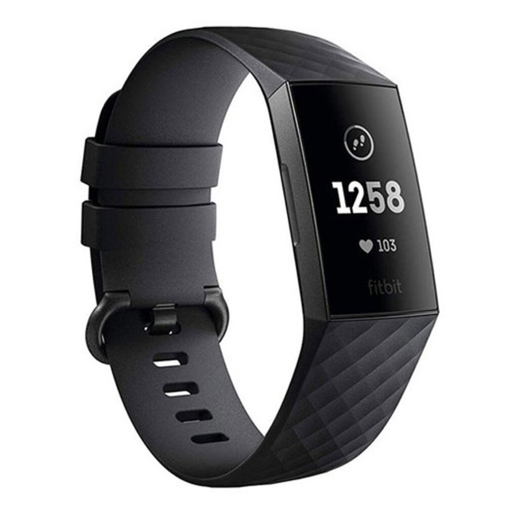 Strap-it Strap-it Fitbit Charge 3 Silicone Strap (Black)