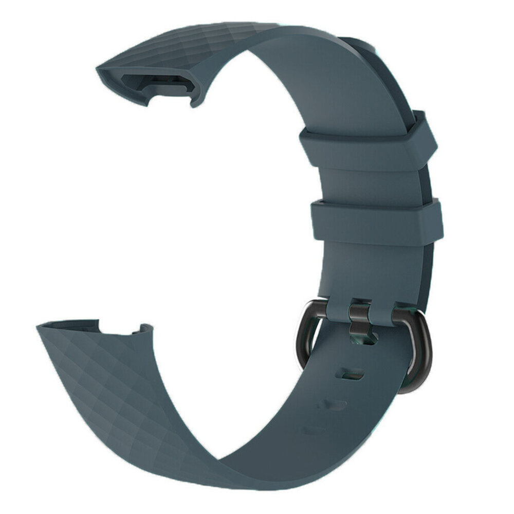 Strap-it Strap-it Fitbit Charge 3 Silicone Strap (Grey Blue)