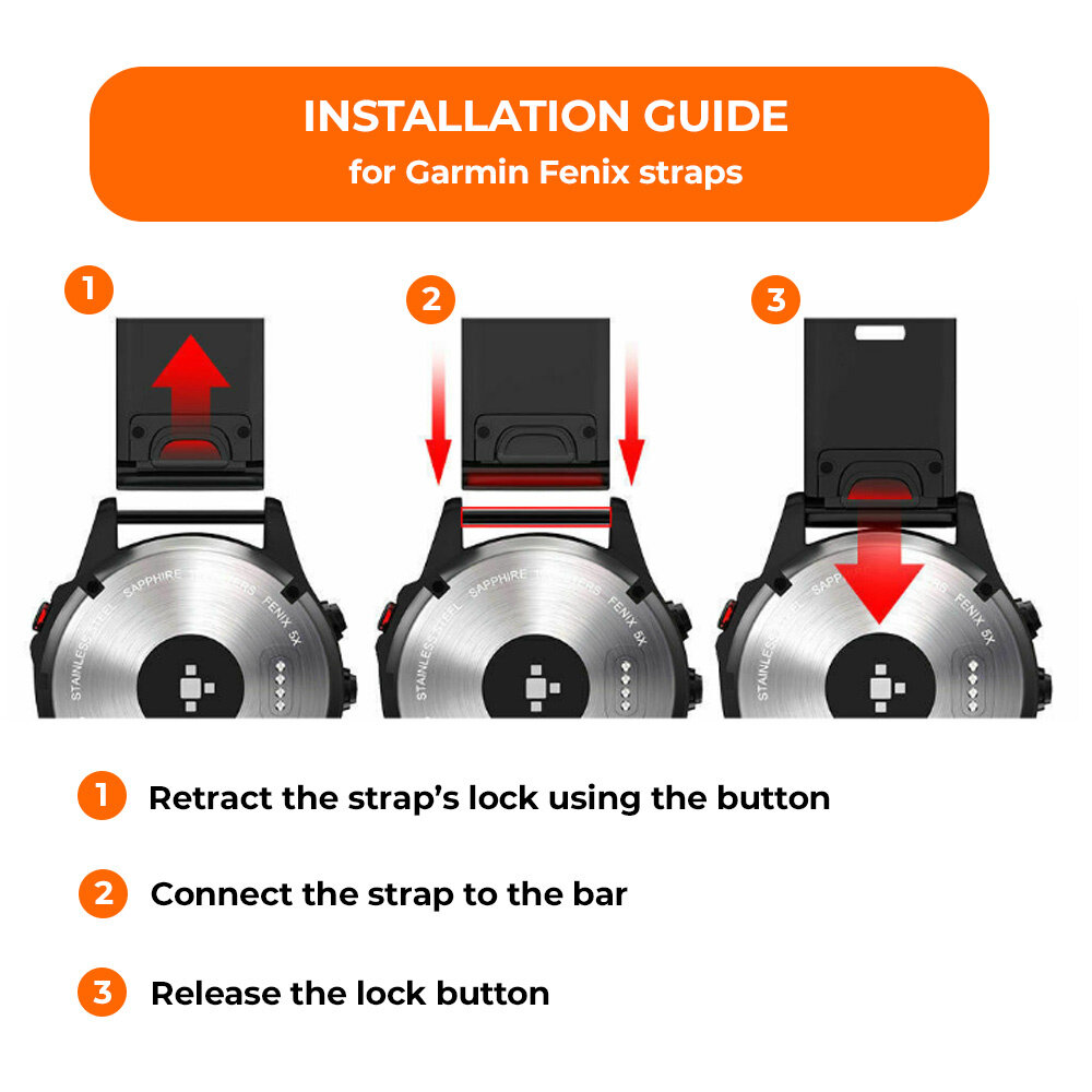 Strap-it Strap-it Garmin Fenix 7 Silicone Strap (Grey)