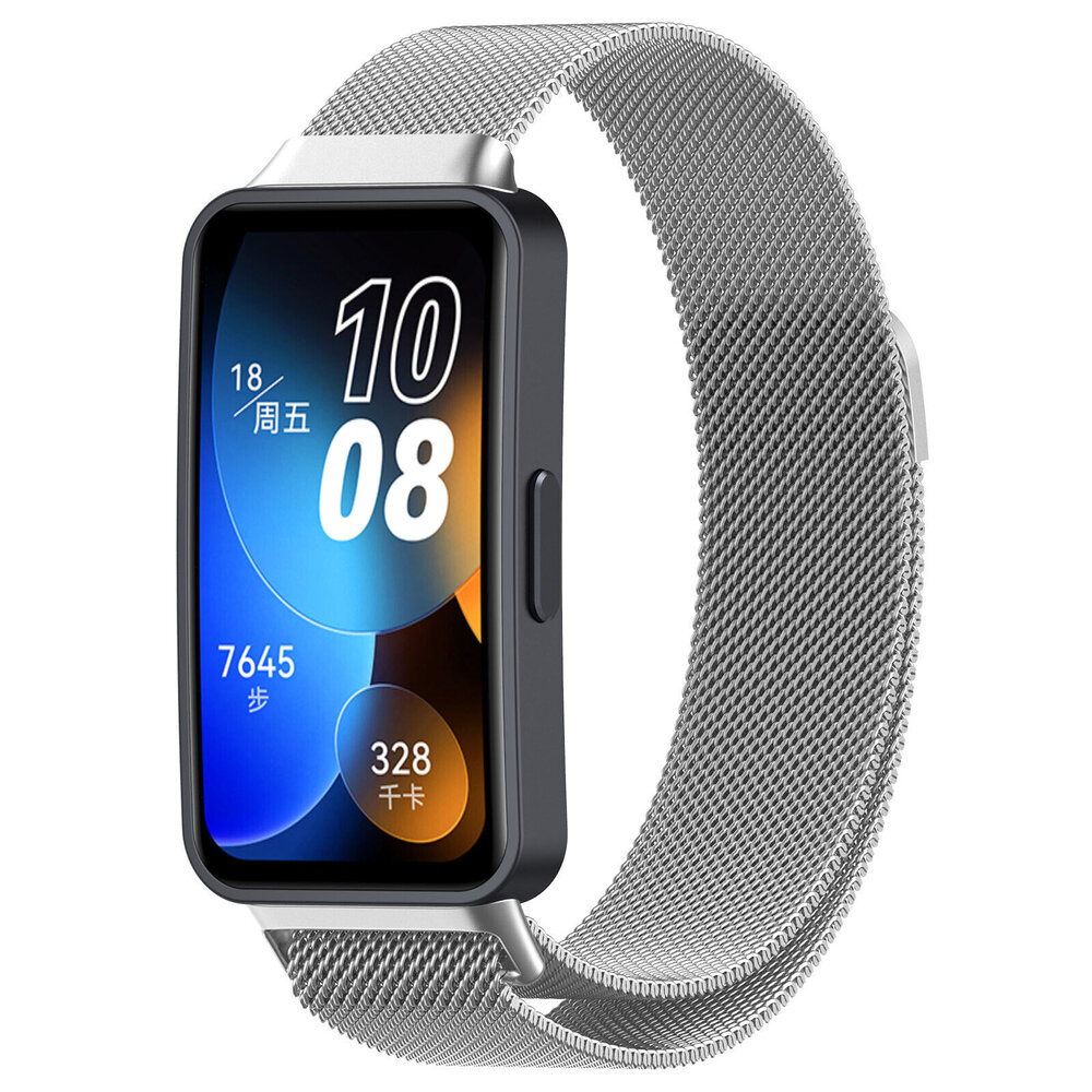 Strap-it Strap-it Huawei Band 8 Milanese Strap (Silver) Strap-it Strap-it Huawei Band 8 Milanese Strap (Silver)