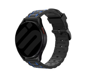 Strap-it Samsung Galaxy Watch 6 - 40mm Silicone Strap Tough (Black/Blue)