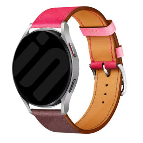 Strap-it Strap-it Samsung Galaxy Watch 6 - 44mm Leather Strap (Bright Pink/Red Brown) Strap-it Strap-it Samsung Galaxy Watch 6 - 44mm Leather Strap (Bright Pink/Red Brown)
