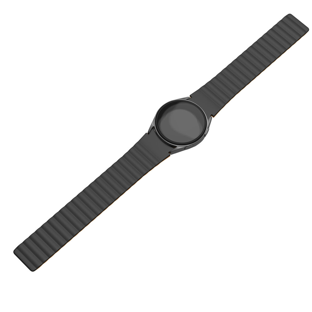 Strap-it Strap-it Samsung Galaxy Watch 6 - 44mm Magnetic Silicone Strap (Black/Orange) Strap-it Strap-it Samsung Galaxy Watch 6 - 44mm Magnetic Silicone Strap (Black/Orange)