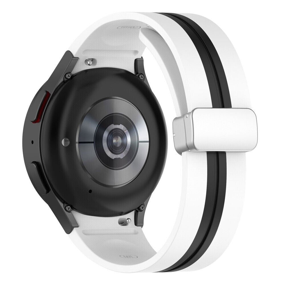 Strap-it Strap-it Samsung Galaxy Watch 6 - 44mm Silicone D-Buckle Strap (White/Black) Strap-it Strap-it Samsung Galaxy Watch 6 - 44mm Silicone D-Buckle Strap (White/Black)