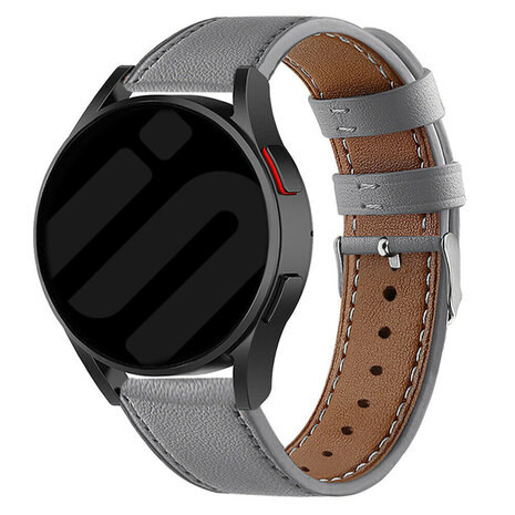 Strap-it Strap-it Samsung Galaxy Watch 6 Classic 43mm Leather Strap (Grey)