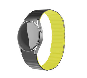 Strap-it Samsung Galaxy Watch 6 Classic 43mm Magnetic Silicone Strap (Black/Yellow) Strap-it Samsung Galaxy Watch 6 Classic 43mm Magnetic Silicone Strap (Black/Yellow)