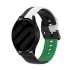 Strap-it Strap-it Samsung Galaxy Watch 6 Classic 47mm Silicone Strap Triple (Black-White-Green)