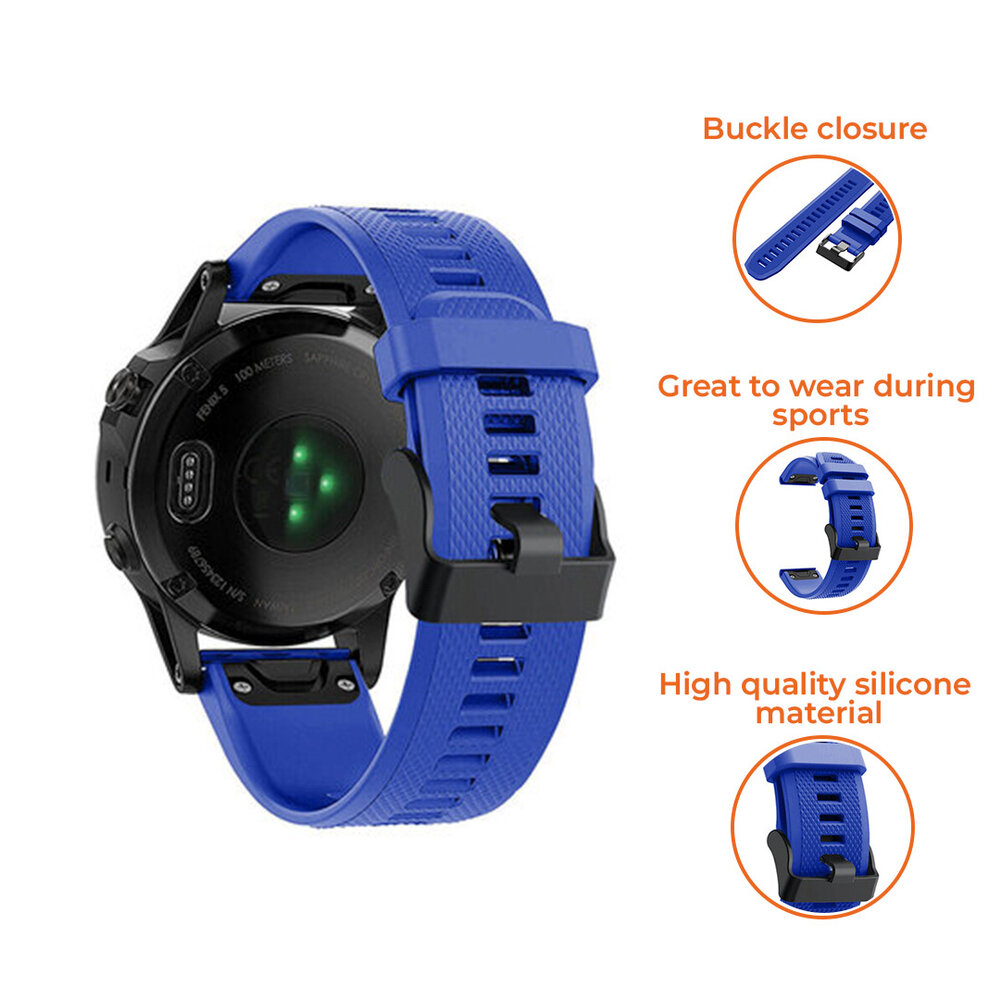Strap-it Strap-it Garmin Fenix 5 (Plus)/6 (Pro) Silicone Strap (Blue) Strap-it Strap-it Garmin Fenix 5 (Plus)/6 (Pro) Silicone Strap (Blue)