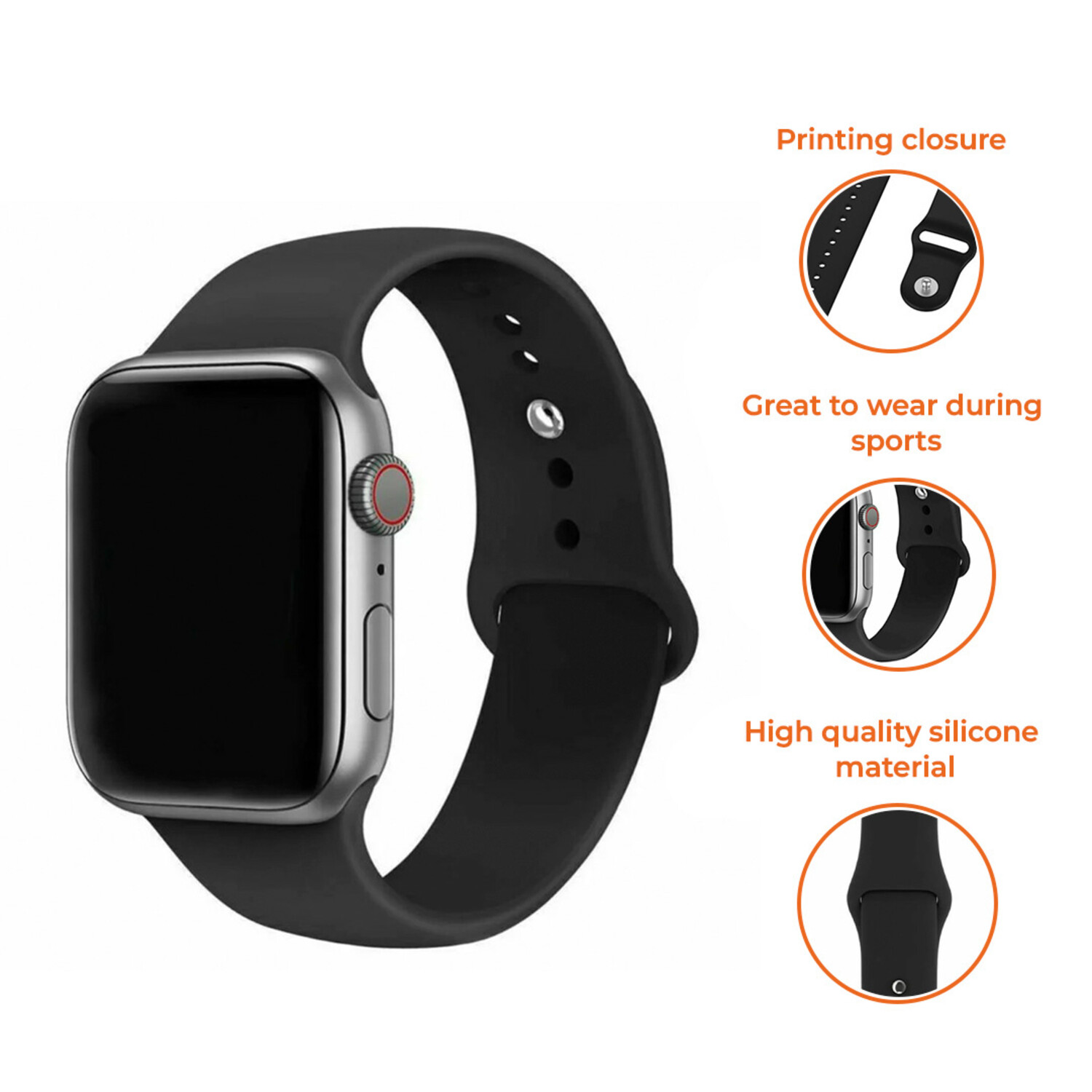 Strap it Strap it Apple Watch Silicone Strap Black