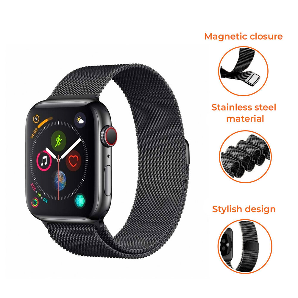 Apple watch 4 stainless steel black sales