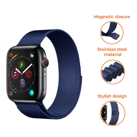 Strap-it Strap-it Apple Watch Milanese Strap (Blue) Strap-it Strap-it Apple Watch Milanese Strap (Blue)