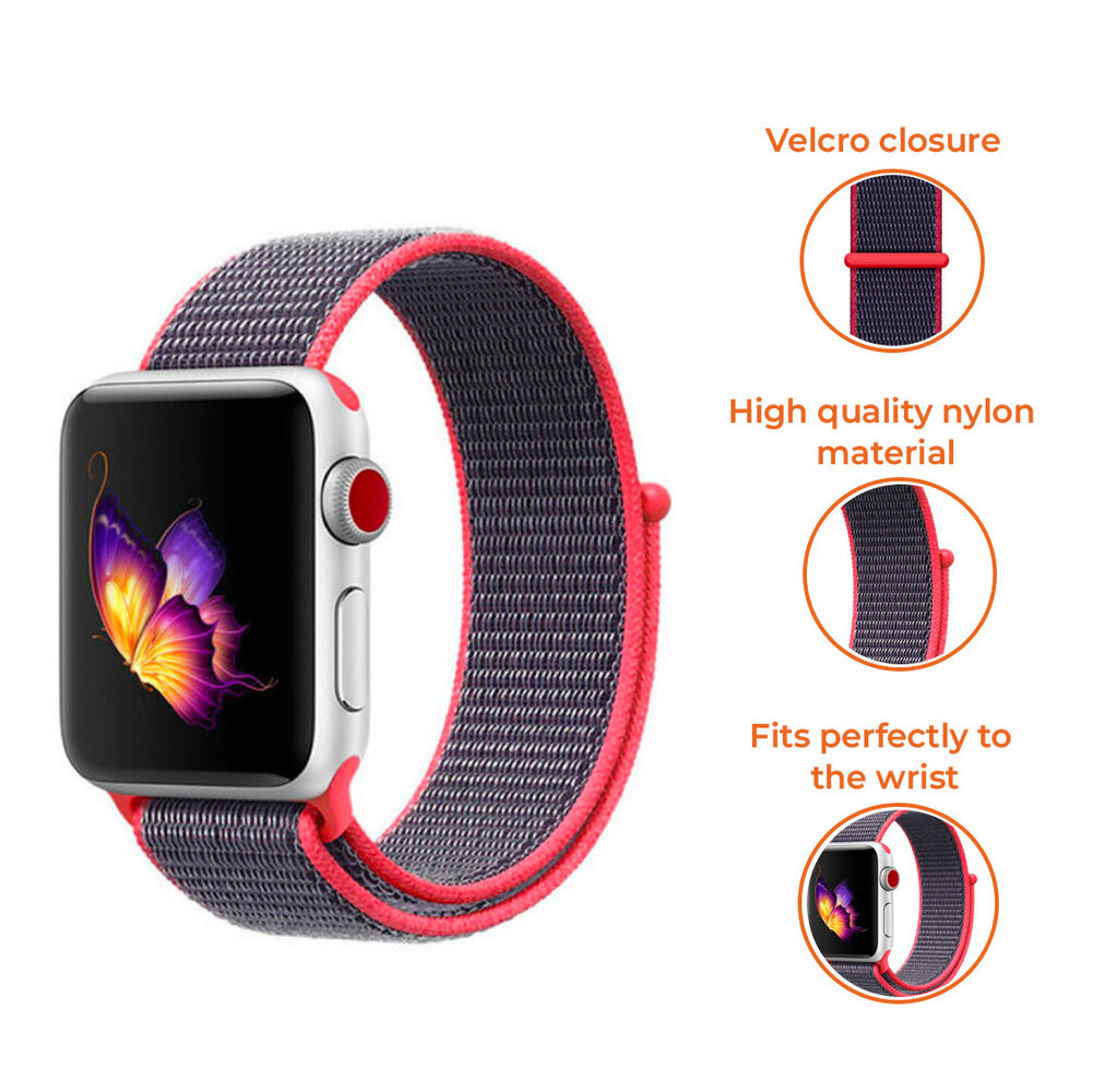 Apple Watch Nylon Strap (Pink/Indigo)