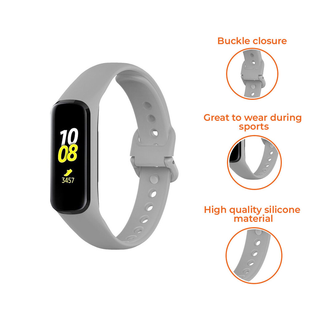 Strap-it Strap-it Samsung Galaxy Fit 2 Silicone Strap (Grey)