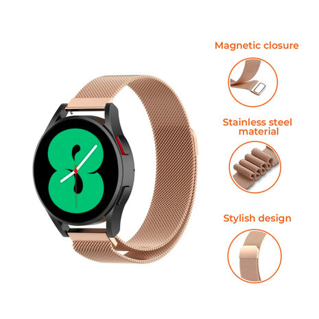 Strap-it Strap-it Samsung Galaxy Watch 4 40mm Milanese Strap (Rose Gold) Strap-it Strap-it Samsung Galaxy Watch 4 40mm Milanese Strap (Rose Gold)