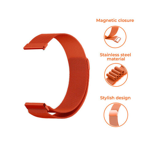 Strap-it Strap-it Samsung Galaxy Watch 4 40mm Milanese Strap (Orange) Strap-it Strap-it Samsung Galaxy Watch 4 40mm Milanese Strap (Orange)