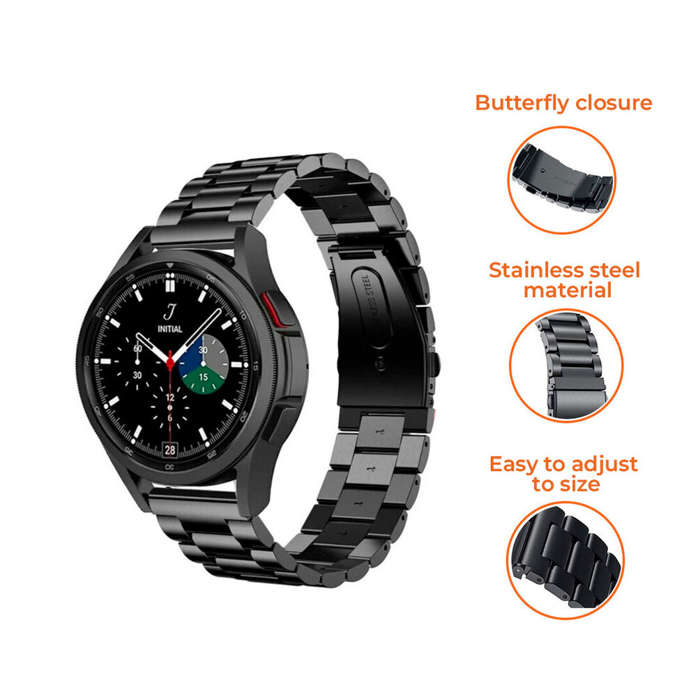 Strap-it Strap-it Samsung Galaxy Watch 4 Classic 42mm Steel Strap (Black) Strap-it Strap-it Samsung Galaxy Watch 4 Classic 42mm Steel Strap (Black)