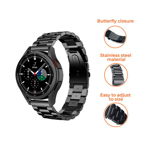 Strap-it Strap-it Samsung Galaxy Watch 4 Classic 42mm Steel Strap (Black) Strap-it Strap-it Samsung Galaxy Watch 4 Classic 42mm Steel Strap (Black)