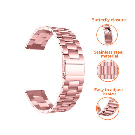 Strap-it Strap-it Samsung Galaxy Watch 4 Classic 42mm Steel Strap (Pink) Strap-it Strap-it Samsung Galaxy Watch 4 Classic 42mm Steel Strap (Pink)