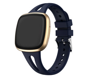 Strap-it Fitbit Versa 4 Premium Silicone Strap (Dark Blue)
