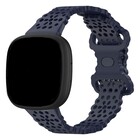 Strap-it Strap-it Fitbit Versa 4 Patterned Silicone Strap (Dark Blue)
