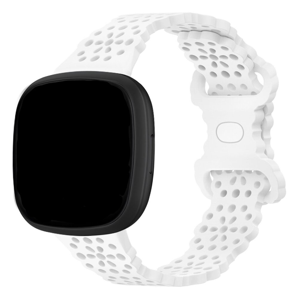 Black fitbit versa with sales white band