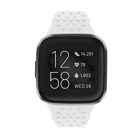 Strap-it Strap-it Fitbit Versa 4 Patterned Silicone Strap (White)