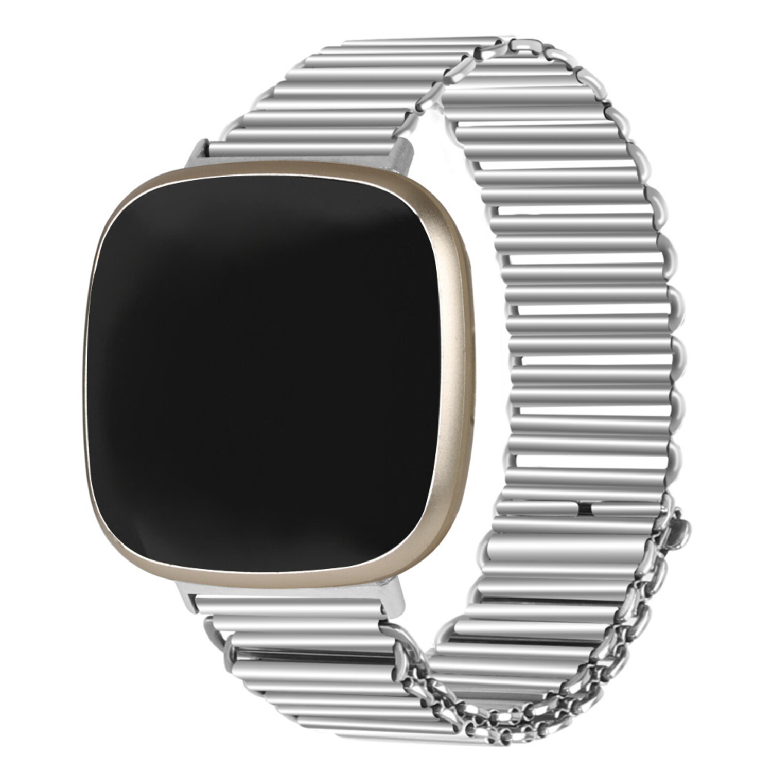 Strap it Strap it Fitbit Sense 2 Steel Loop Strap Silver