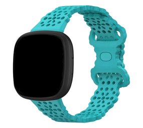 Strap-it Fitbit Sense 2 Patterned Silicone Strap (Aqua)