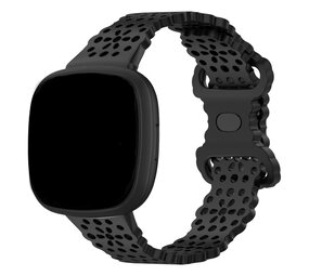 Strap-it Fitbit Sense 2 Patterned Silicone Strap (Black)