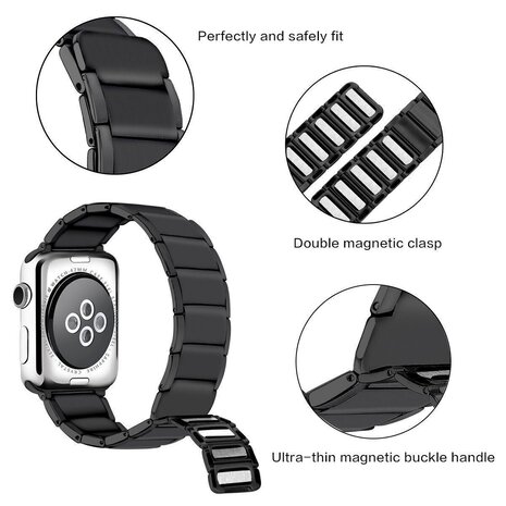 Strap-it Strap-it Apple Watch Magnetic Steel Strap (Black) Strap-it Strap-it Apple Watch Magnetic Steel Strap (Black)