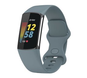 Strap-it Fitbit Charge 6 Silicone Strap (Grey-blue)
