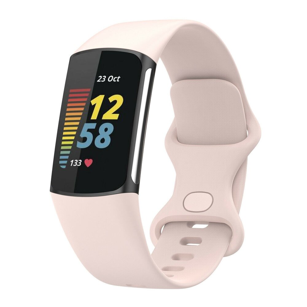 Strap-it Strap-it Fitbit Charge 6 Silicone Strap (Light Pink)