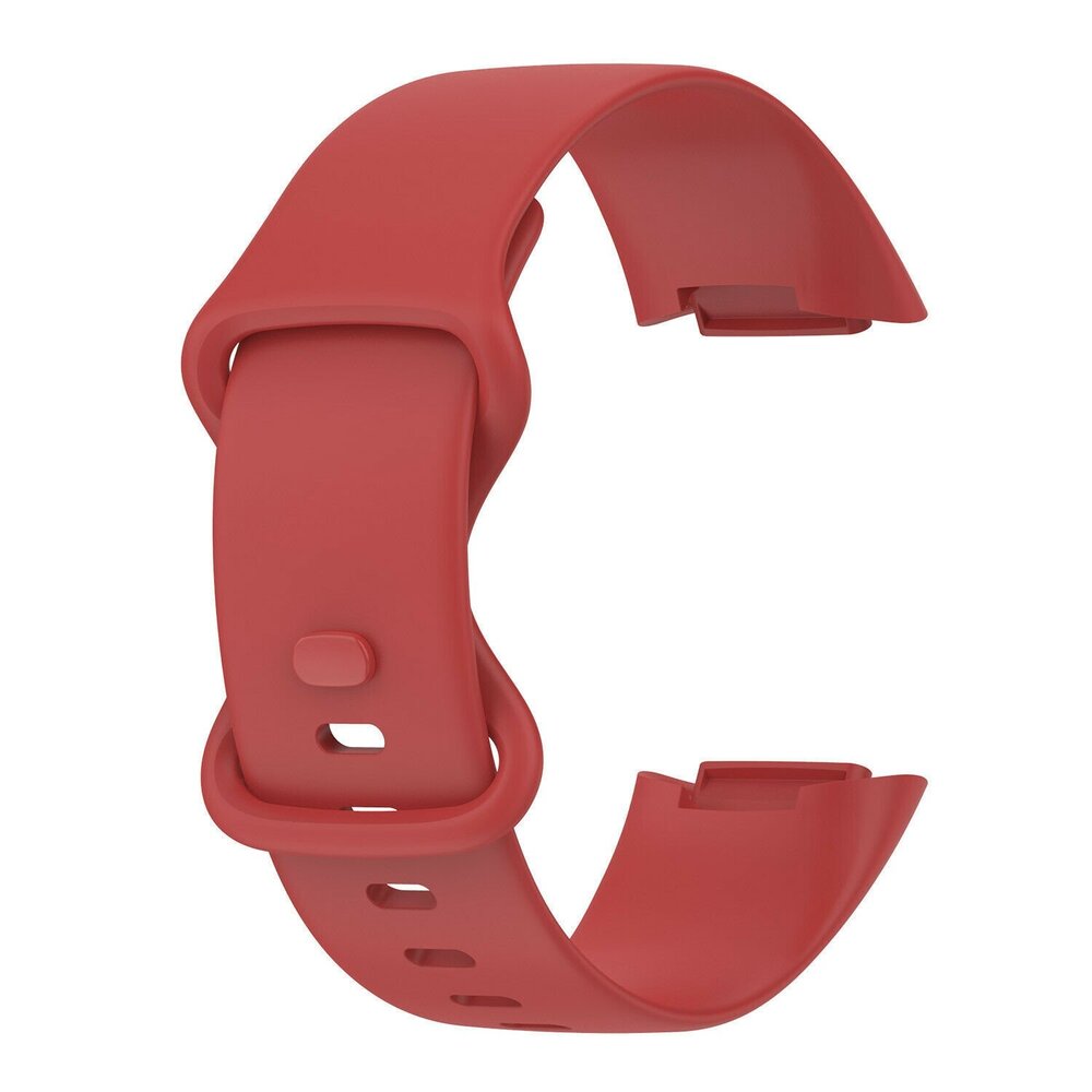 For Fitbit Charge 6/5 Plastic Silicone Watch Smart Bracelet Red
