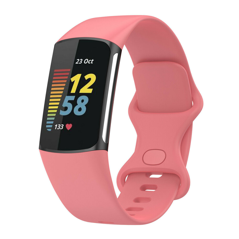 Strap-it Strap-it Fitbit Charge 6 Silicone Strap (Pink)