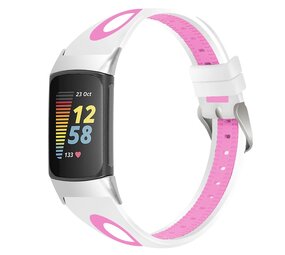Strap-it Fitbit Charge 6 Sport Strap with Buckle (White/Pink) Strap-it Fitbit Charge 6 Sport Strap with Buckle (White/Pink)