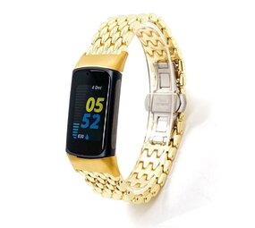 Strap-it Fitbit Charge 6 Steel Strap Dragon (Gold) Strap-it Fitbit Charge 6 Steel Strap Dragon (Gold)