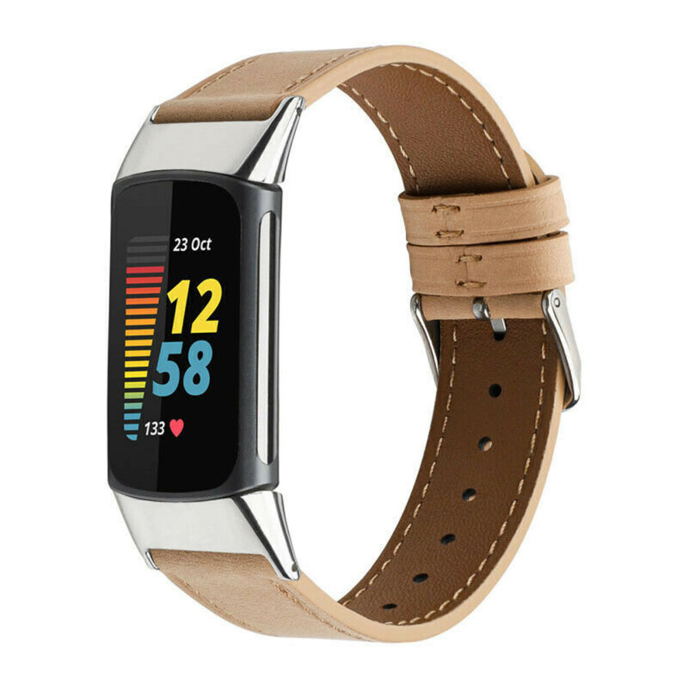 Fitbit Charge 6 Leather Strap (Brown)