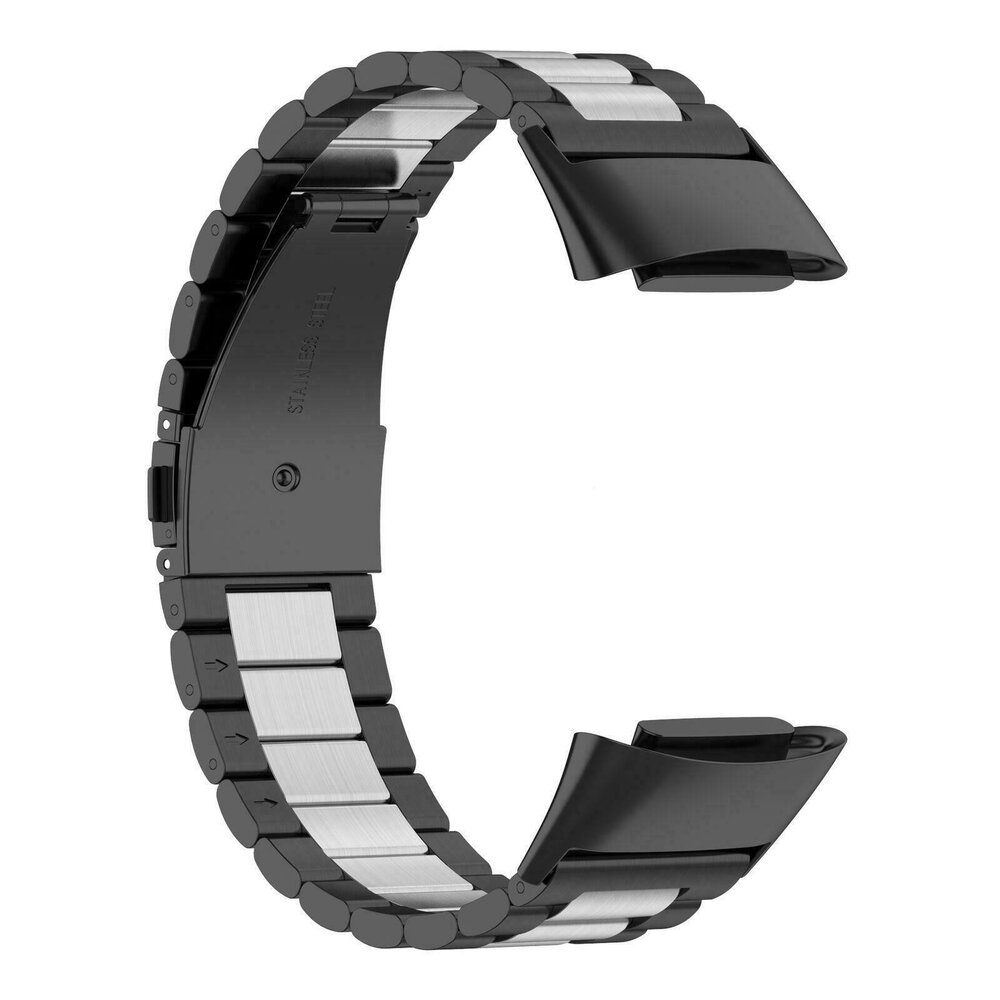 Strap-it Strap-it Fitbit Charge 6 Steel Strap (Black/Silver) Strap-it Strap-it Fitbit Charge 6 Steel Strap (Black/Silver)