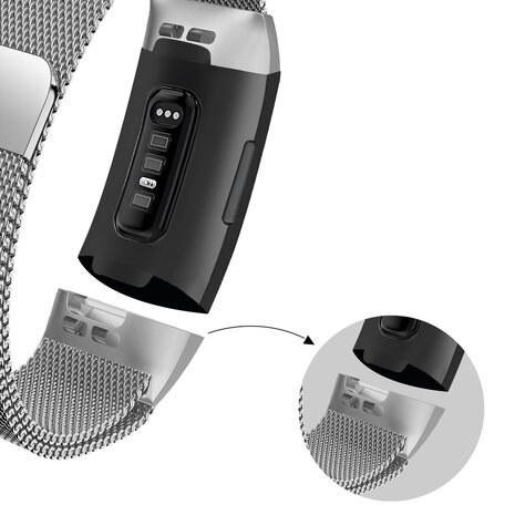 Fitbit Charge 3 Milanese Loop Strap Silver
