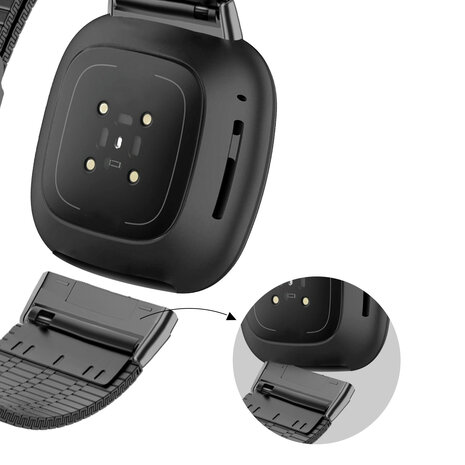Bandz Bandz Fitbit Versa 3 Adjustable Steel Strap (Black) Bandz Bandz Fitbit Versa 3 Adjustable Steel Strap (Black)