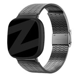 Bandz Bandz Fitbit Sense Adjustable Steel Strap (Black)