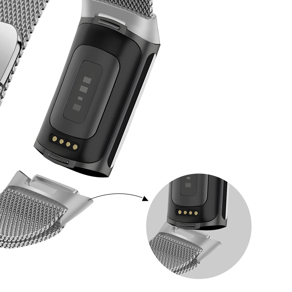 Bandz Bandz Fitbit Charge 5 Milanese Loop Strap (Silver) Bandz Bandz Fitbit Charge 5 Milanese Loop Strap (Silver)